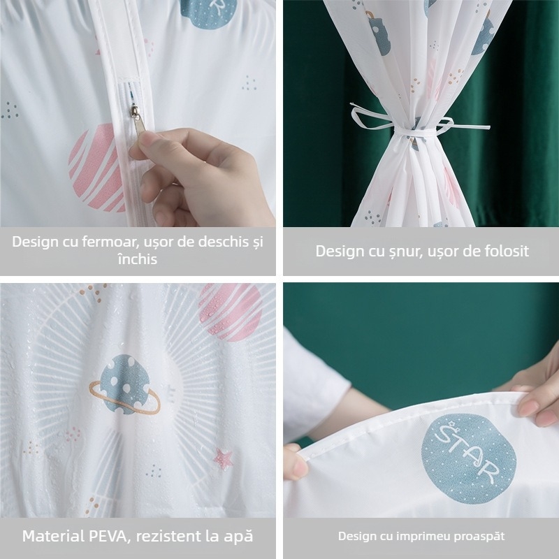 Husă de protecție a prafului pentru ventilator PEVA, design 3D, impermeabilă, fermoar, pentru ventilator de podea