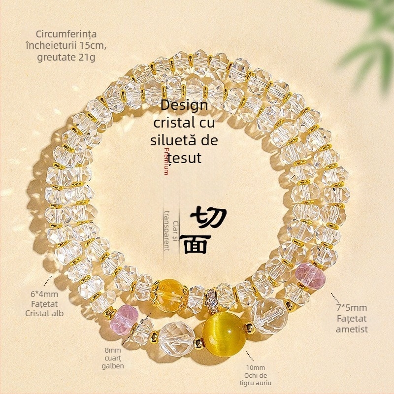 Brățară din cristal tăiat – lucrată manual, Only, stil feminin, inspirație din natură, proaspăt și dulce, cadou pentru călătorii