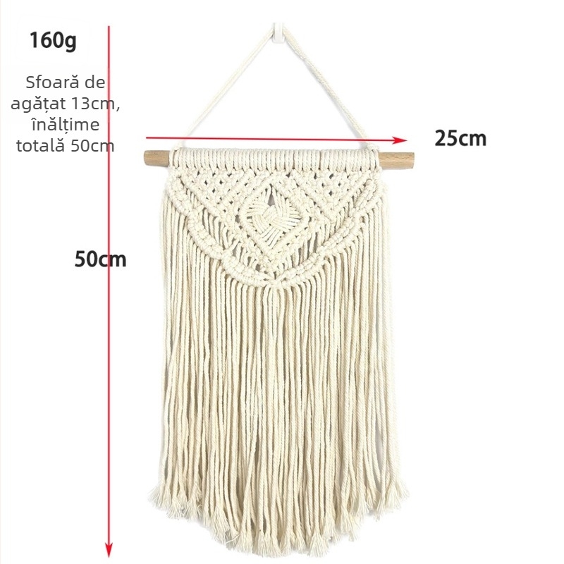 Tapiserie boemă, amestec poliester-cotton, țesut manual, formă neregulată, personalizare disponibilă