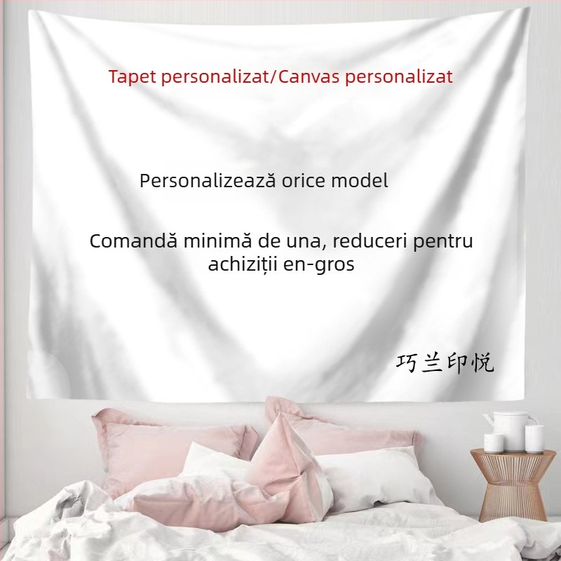 Tapiserie dreptunghiulară, stil Crăciun, 100% poliester, transfer termic digital, lavabilă la mașină