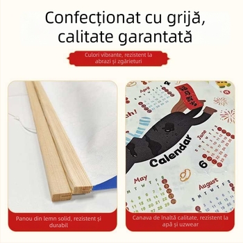 Tapiserie calendar de perete: stil modern minimalist, model desen animat, potrivit pentru sufragerie, dormitor, exterior