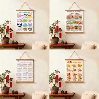 Tapiserie calendar de perete: stil modern minimalist, model desen animat, potrivit pentru sufragerie, dormitor, exterior