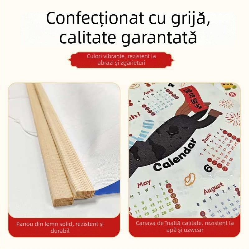 Tapiserie calendar de perete: stil modern minimalist, model desen animat, potrivit pentru sufragerie, dormitor, exterior