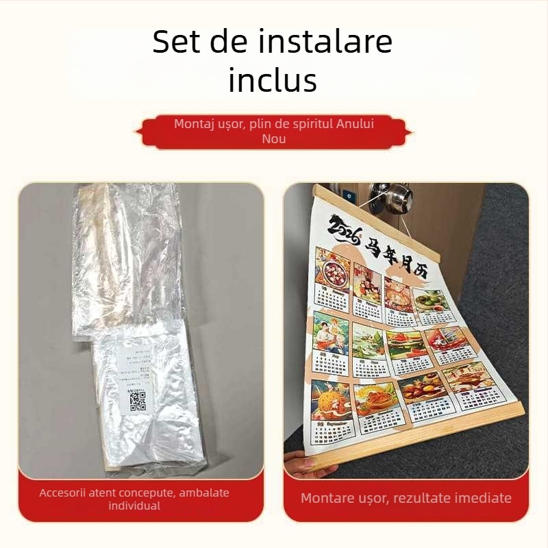 Tapiserie calendar de perete: stil modern minimalist, model desen animat, potrivit pentru sufragerie, dormitor, exterior