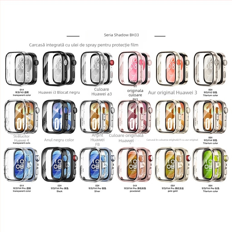 Carcasă protectoare din PC pentru Huawei Fit3/Fit4/Fit4 Pro cu folie integrată, 20 g, Binghong