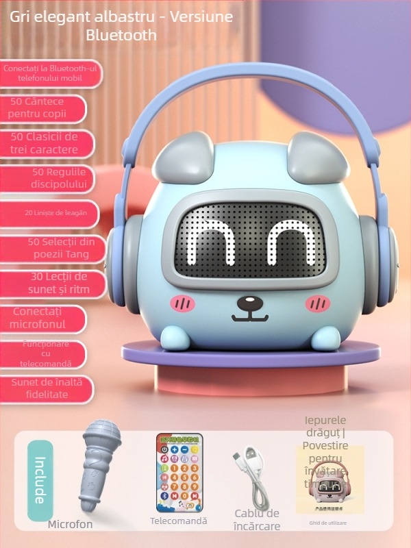 Mașină inteligentă pentru învățare timpurie — povestiri, Bluetooth, telecomandă, reîncărcabilă, redare muzică; corp din plastic; potrivită pentru vârsta 0–3 ani