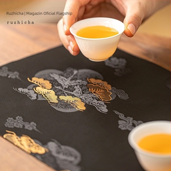 Covoraș de ceai, ceramică, stil chinezesc, ambalat într-o tavă, greutate 0.15