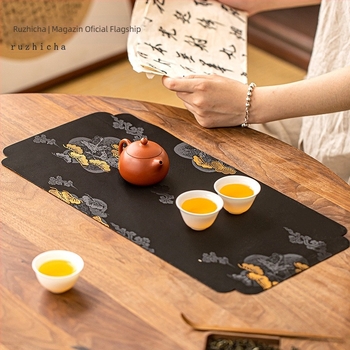 Covoraș de ceai, ceramică, stil chinezesc, ambalat într-o tavă, greutate 0.15