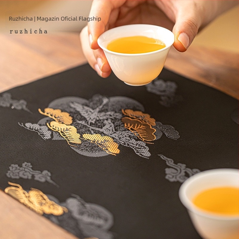 Covoraș de ceai, ceramică, stil chinezesc, ambalat într-o tavă, greutate 0.15