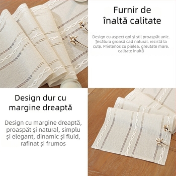 Steag de masă – poliester, dreptunghiular, cu dungi, antiderapant, rezistent la temperaturi ridicate