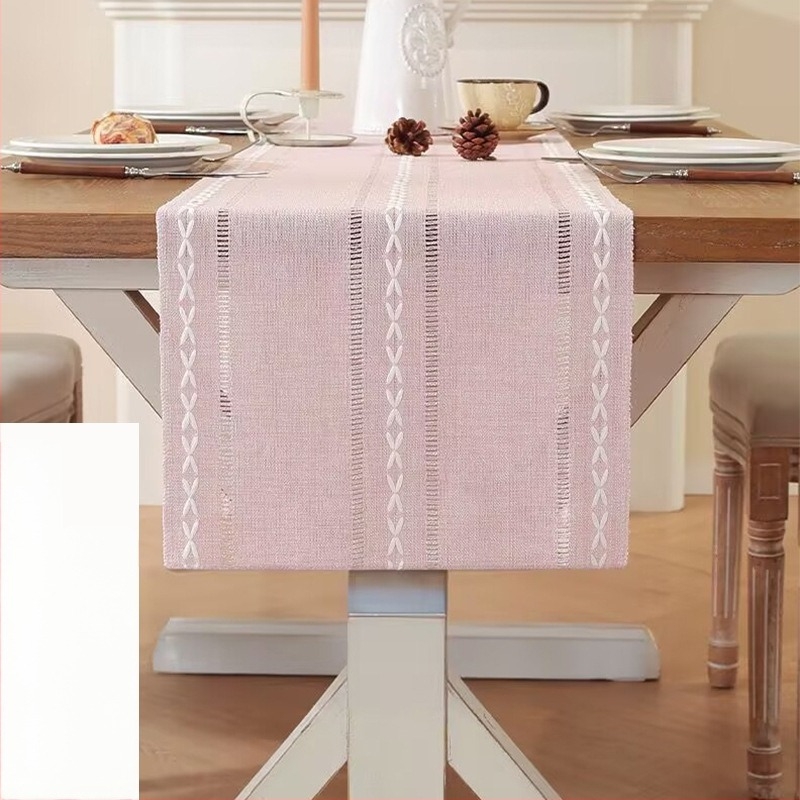 Steag de masă – poliester, dreptunghiular, cu dungi, antiderapant, rezistent la temperaturi ridicate