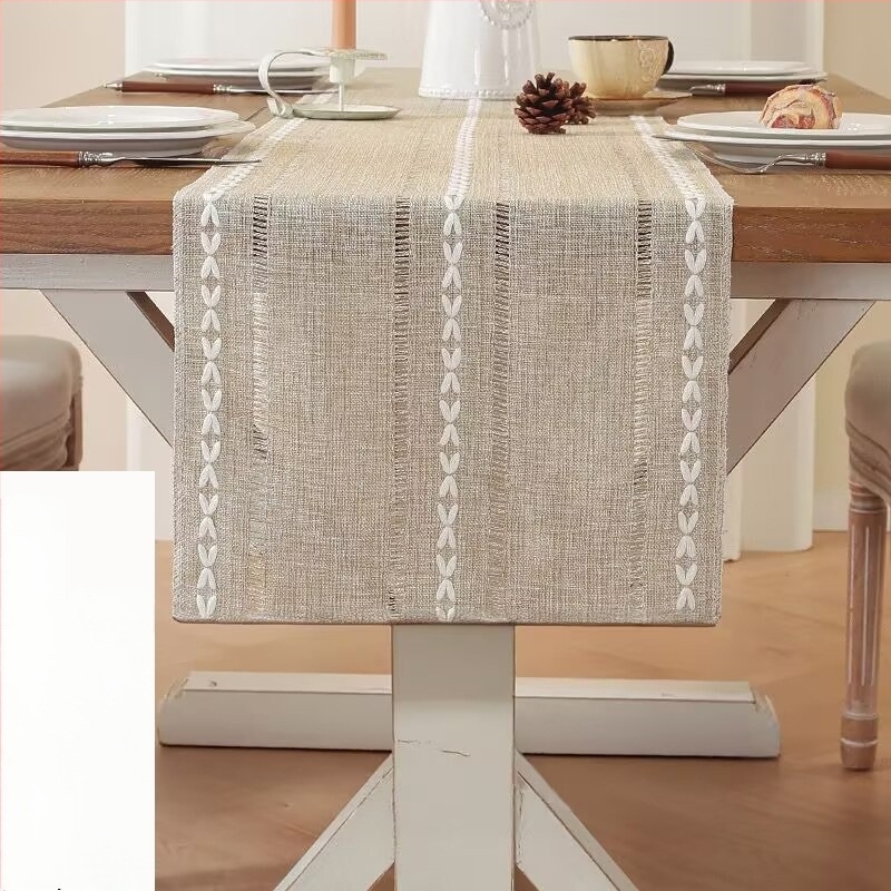 Steag de masă – poliester, dreptunghiular, cu dungi, antiderapant, rezistent la temperaturi ridicate