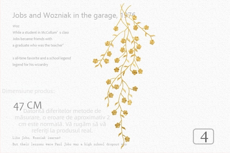 Patch brodat cu floare de prun pentru decor casnic și îmbrăcăminte — Material: fir brodat; Utilizare: decorare, haine