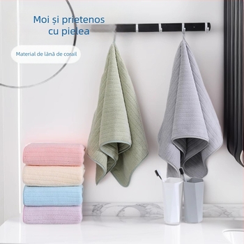 Prosop de baie Mu Tian din fleece coral, 32S, 200 g+, terminare cu tiv