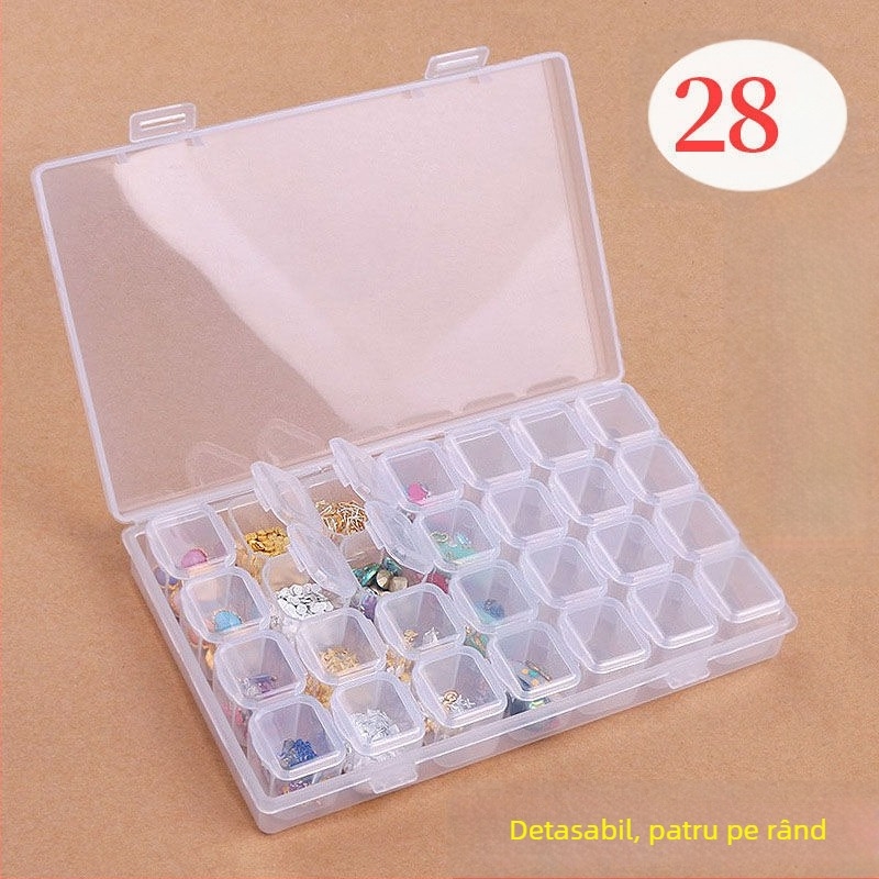 Cutie de depozitare pentru unelte de pictură cu diamante și broderie croșetată, 64-grilă, model peisaj, minimalist modern