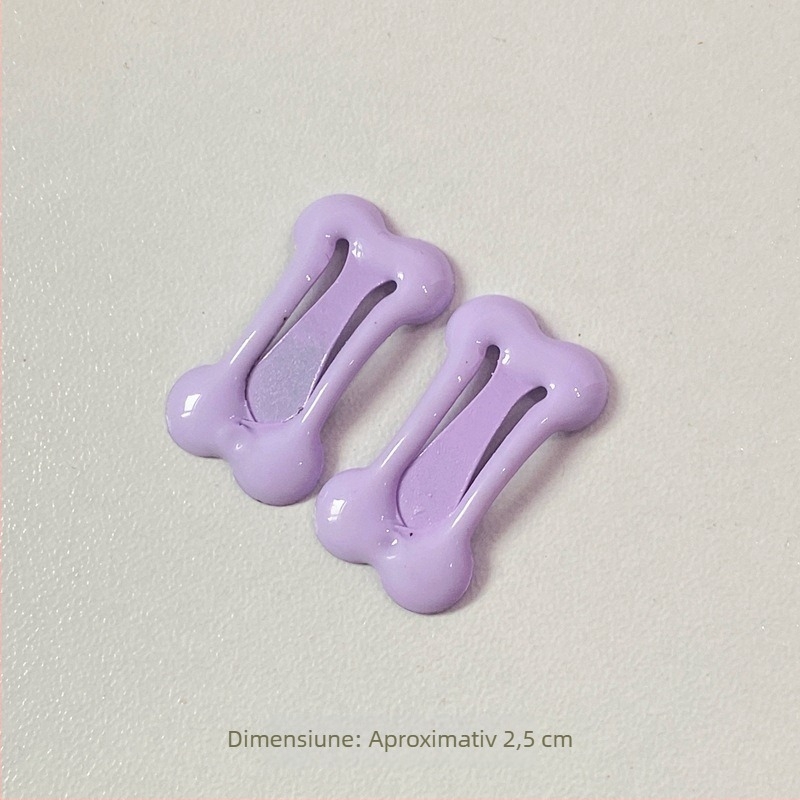 Clip pentru păr pentru copii, în formă de os, din aliaj de fier, finisare cu picurare de ulei, BB clip, stil de vacanță