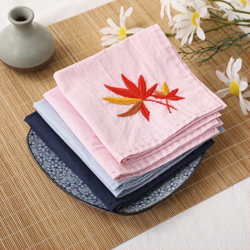 Kit de broderie pe pânză de bumbac, motif vegetal cu flori, stil modern minimalist