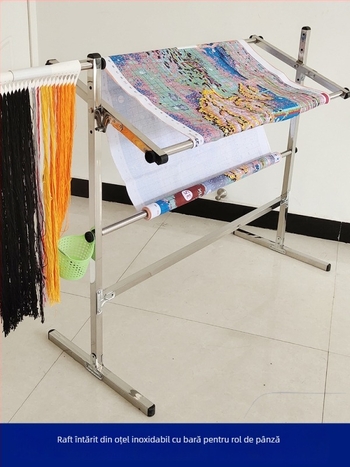 Ramă pentru broderie în cruce, suport reglabil pentru uz casnic, unealtă universală, construcție din placă de plastic, compatibilă cu pânza 9 ct