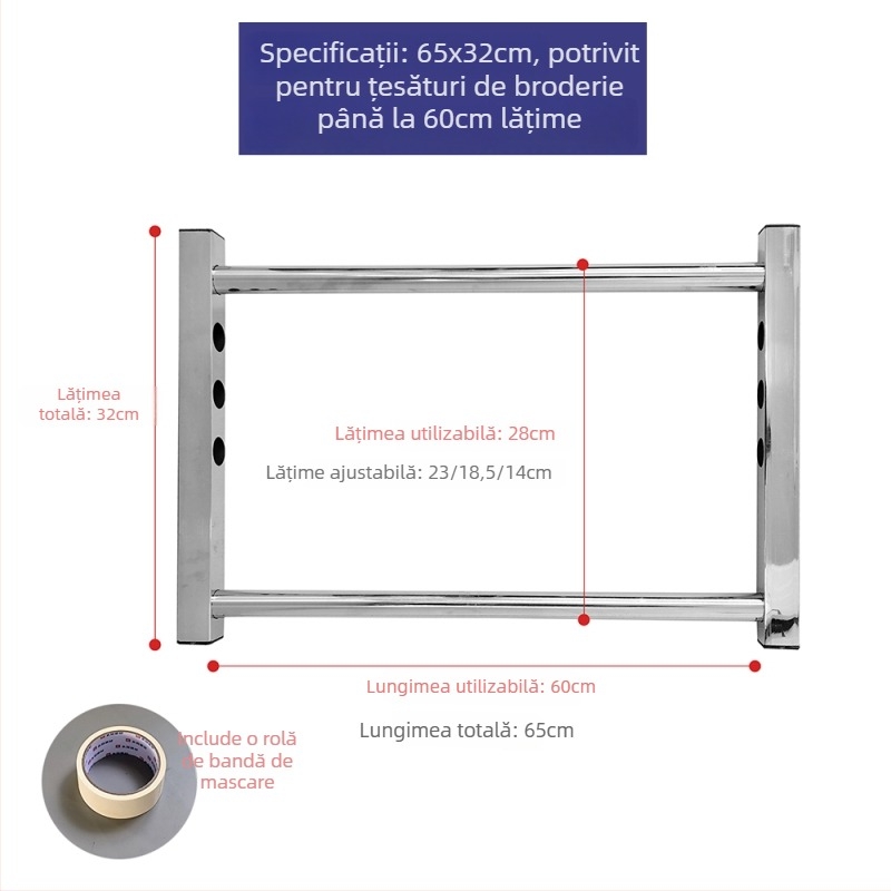 Ramă pentru broderie în cruce, suport reglabil pentru uz casnic, unealtă universală, construcție din placă de plastic, compatibilă cu pânza 9 ct