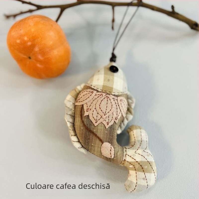 Noul kit DIY patchwork pentru pandantiv de pește – Broderie Lu, pentru decorarea mașinii și ca jucărie