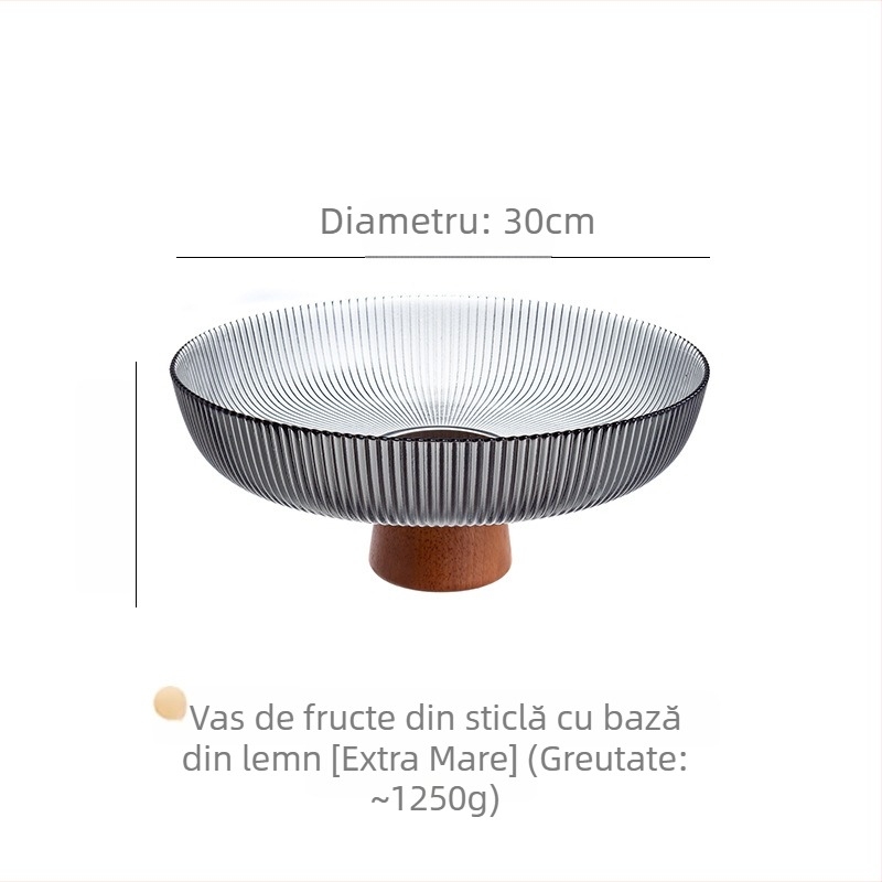 Farfurie pentru fructe pe suport înalt din sticlă, stil nou chinezesc (Material: Sticlă; Categorie: Farfurie pentru fructe; Brand: Xingjia; Lansare pe piață: 2023; Stil: Stil nou chinezesc)