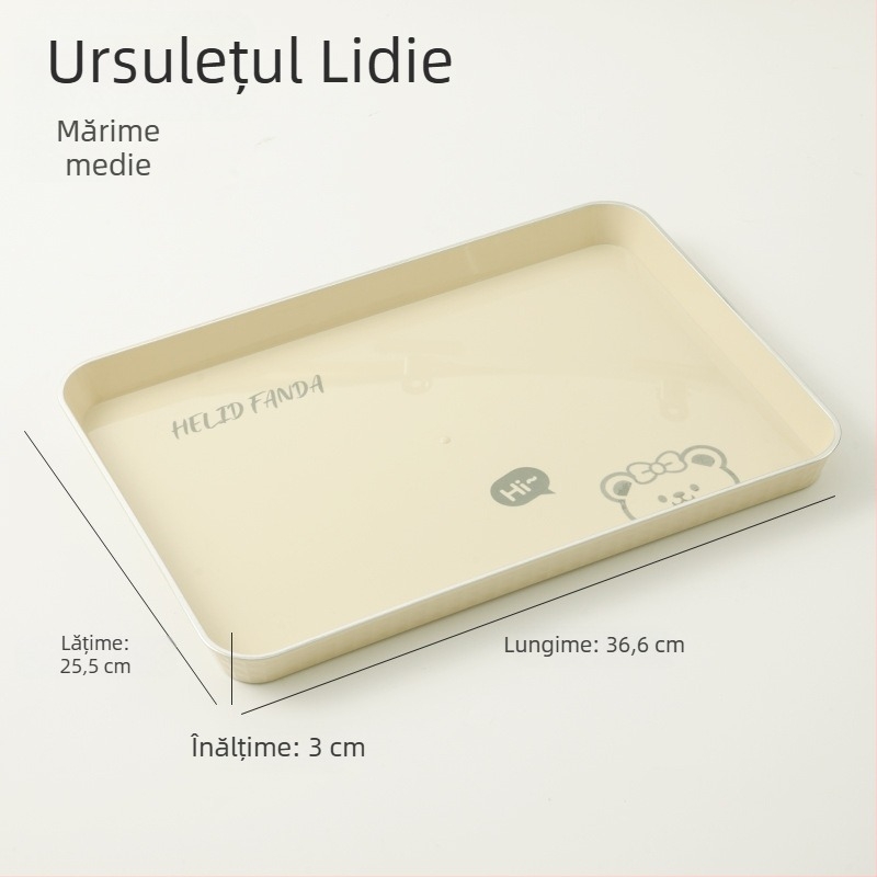 Set pătrate din plastic pentru ceai și fructe, cu motiv familie de urși, pentru living, stil drăguț, cadou