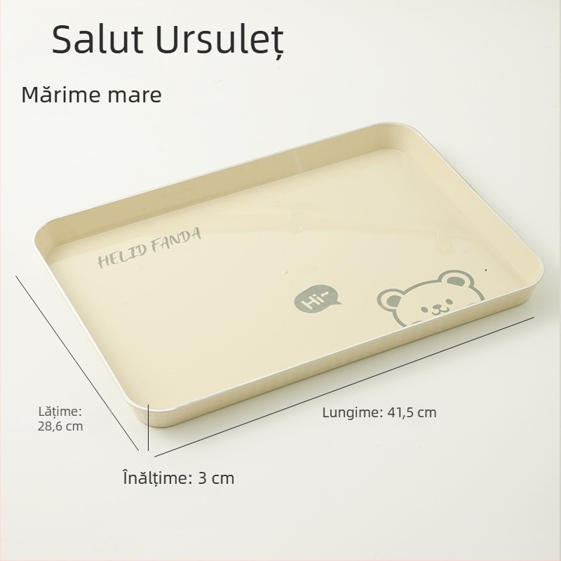 Set pătrate din plastic pentru ceai și fructe, cu motiv familie de urși, pentru living, stil drăguț, cadou