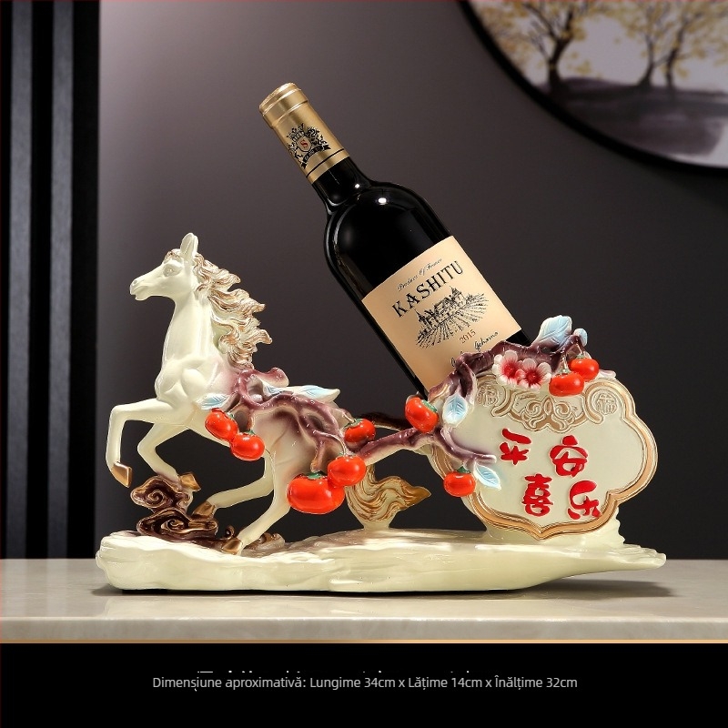 Suport decorativ pentru vin din rășină, pictat manual, în stil nou chinezesc, finisaj personalizabil