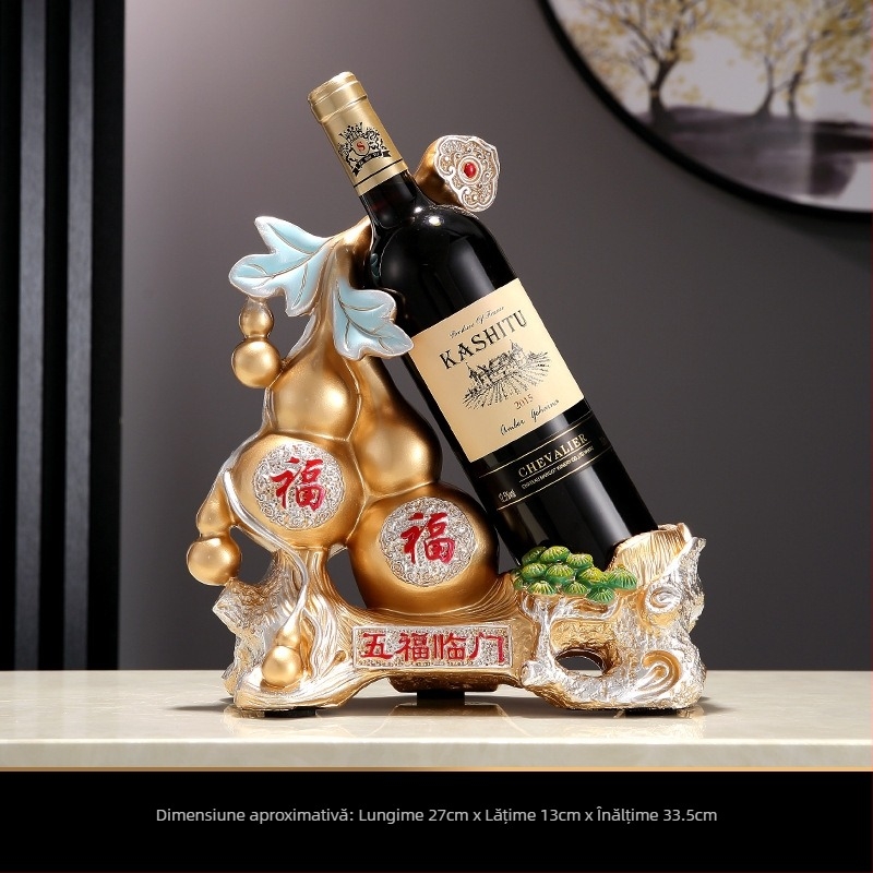 Suport decorativ pentru vin din rășină, pictat manual, în stil nou chinezesc, finisaj personalizabil