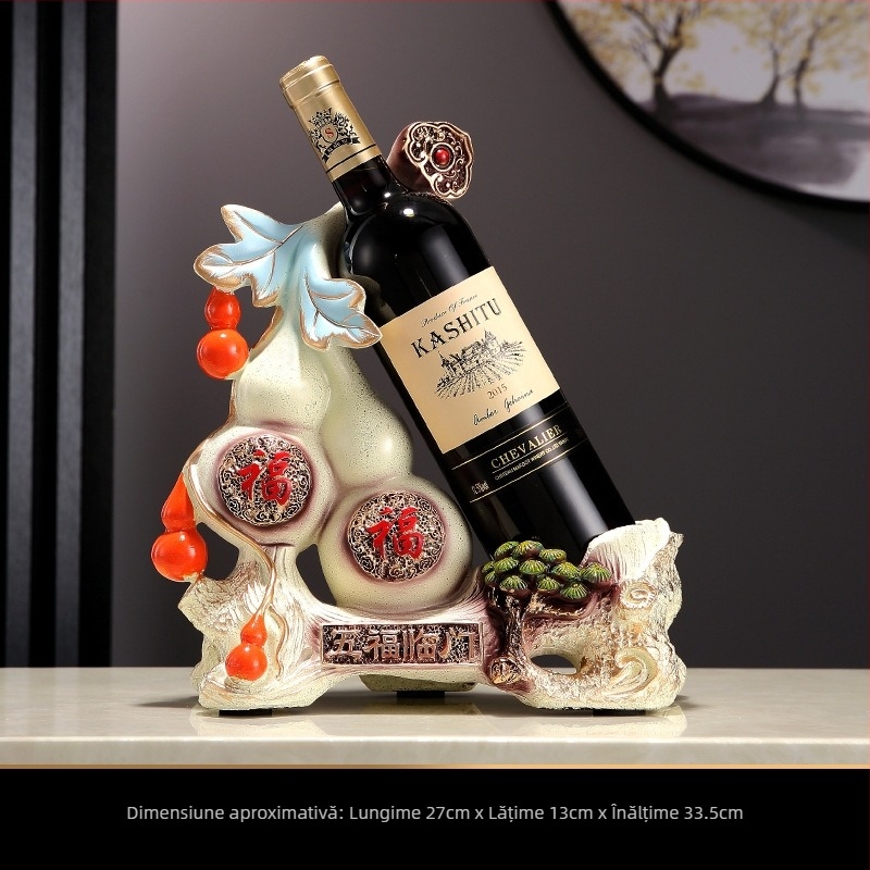 Suport decorativ pentru vin din rășină, pictat manual, în stil nou chinezesc, finisaj personalizabil