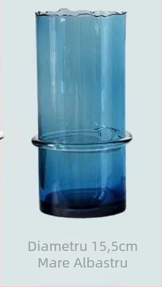 Vază geometrică din sticlă modernă Yajun, suflată, cu gât neregulat