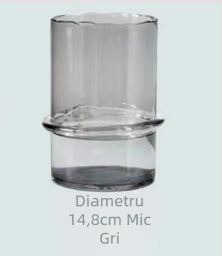 Vază geometrică din sticlă modernă Yajun, suflată, cu gât neregulat