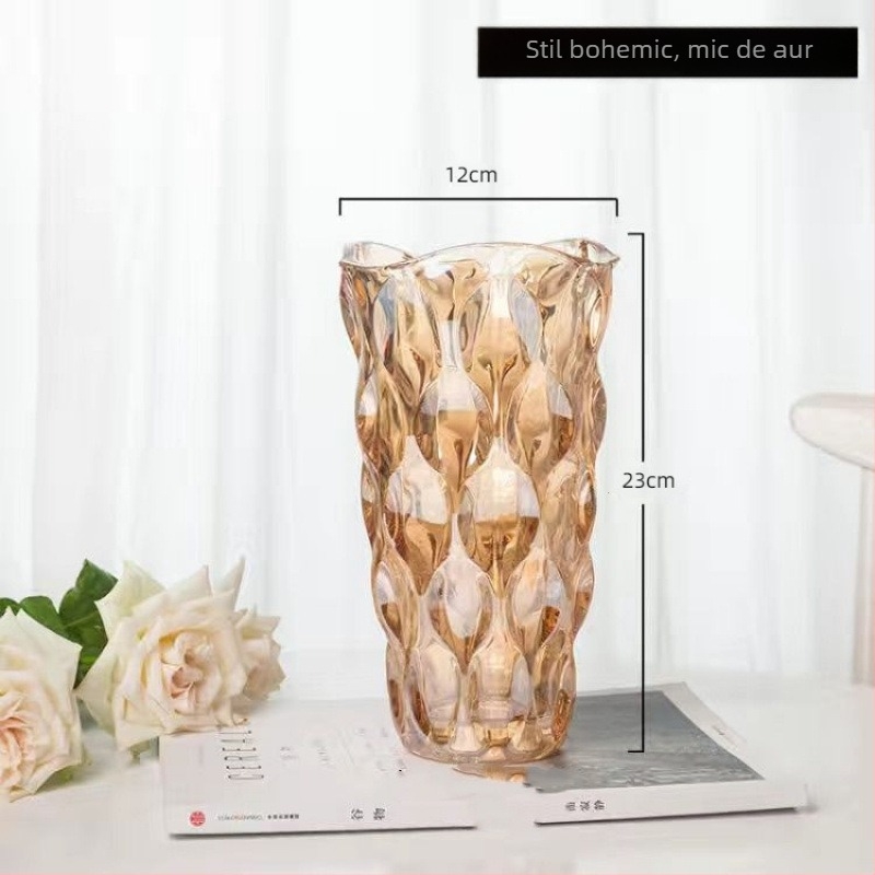 Vază din sticlă, în stil american Ryukyu Crystal, pentru decor living și dormitor — Material: sticlă; Suprafața: altă; Ambalare: carton; Procesare: fără personalizare