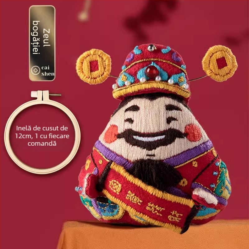 Kit DIY broderie tigru din pânză Acarhat — pânză pentru broderie, ață, Stil Chinezesc Nou