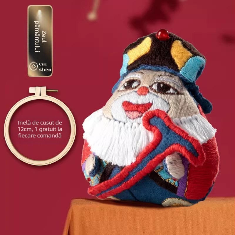 Kit DIY broderie tigru din pânză Acarhat — pânză pentru broderie, ață, Stil Chinezesc Nou