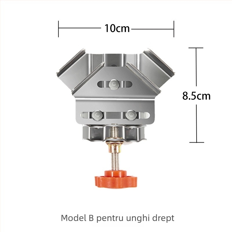 Clip fixare unghi drept pentru tâmplă, oțel inoxidabil, Secțiunea A/B, Utilizare generală