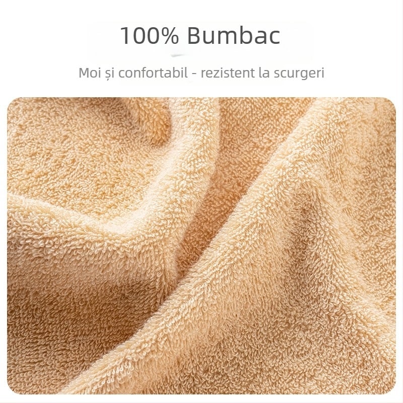 Prosop de baie – bumbac, fir AB, 40 g, absorbție 5–10 s, fir spiral în procesul de producție