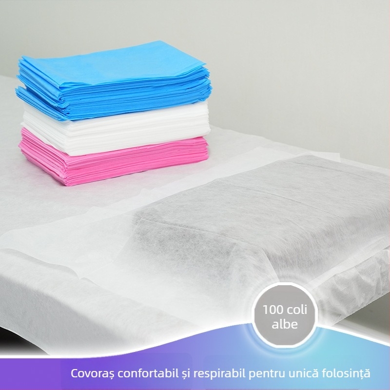 Prosoape de unică folosință groase, impermeabile din țesătură nețesută pentru manichiură și pedicură, prosoape pentru masaj, 100 de foi pe pachet