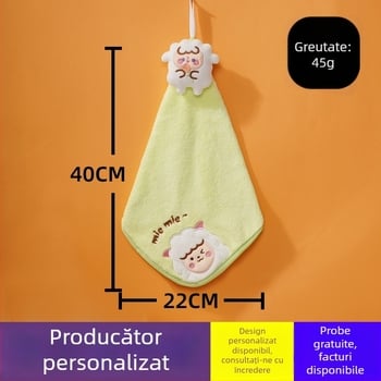 Pooky Bear prosop pentru copii din fleece coral cu broderie – de agățat, prosop de mână absorbant, 30–50 g, personalizare disponibilă
