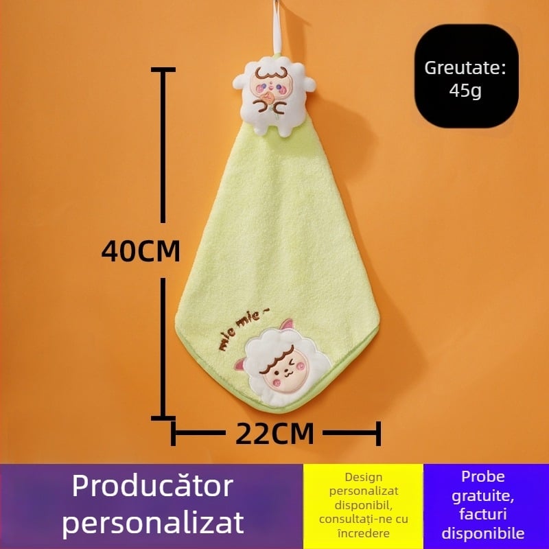 Pooky Bear prosop pentru copii din fleece coral cu broderie – de agățat, prosop de mână absorbant, 30–50 g, personalizare disponibilă