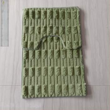 Set pernă pentru scaunul de toaletă din pluș, țesut, pătrat, culoare solidă, antiaderent pentru baie, include două covorașe de podea