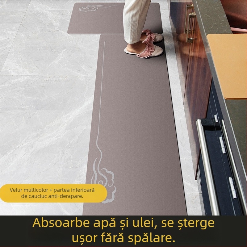 Covoraș de bucătărie din lut diatom – pătrat, uscare rapidă, poate fi tăiat la dimensiune, lavabil