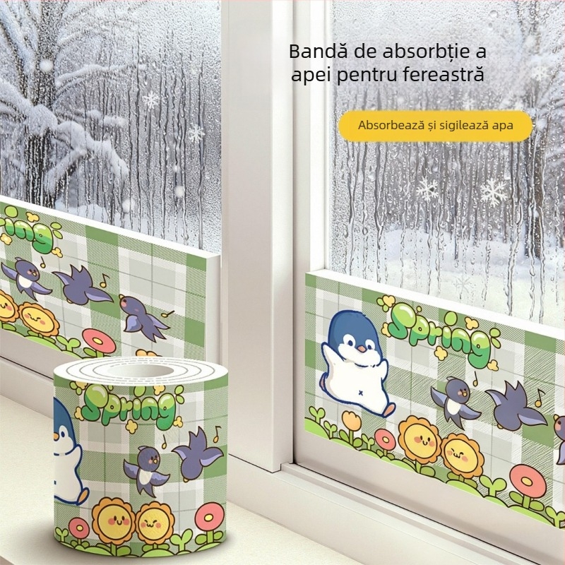 Autocolante de absorbție a apei pentru fereastră, pentru condensul de iarnă – Autocolante impermeabile pentru sticlă, îngroșate, pentru prevenirea fluxului de apă de pe prag, pentru living
