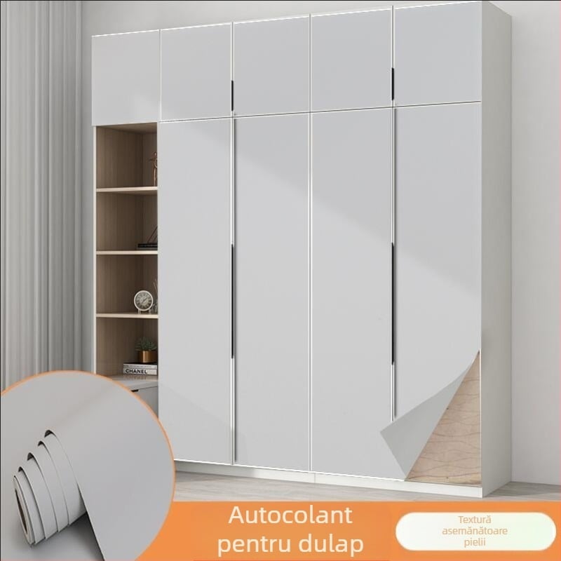 Decaluri autoadezive de înaltă calitate pentru ușile garderobei, folie autoadezivă care schimbă culoarea, tapet alb