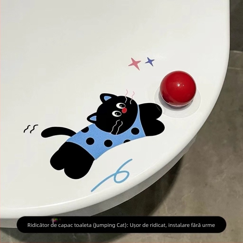 Ridicător capac de toaletă, PVC, auto-adeziv, stil modern minimalist (baie, seria Zootopia)