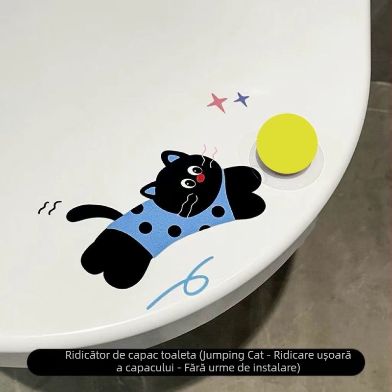 Ridicător capac de toaletă, PVC, auto-adeziv, stil modern minimalist (baie, seria Zootopia)