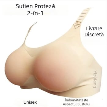 Sutien-protez pentru sân cu două în unu, inserții din silicon realiste pentru cross-dressing