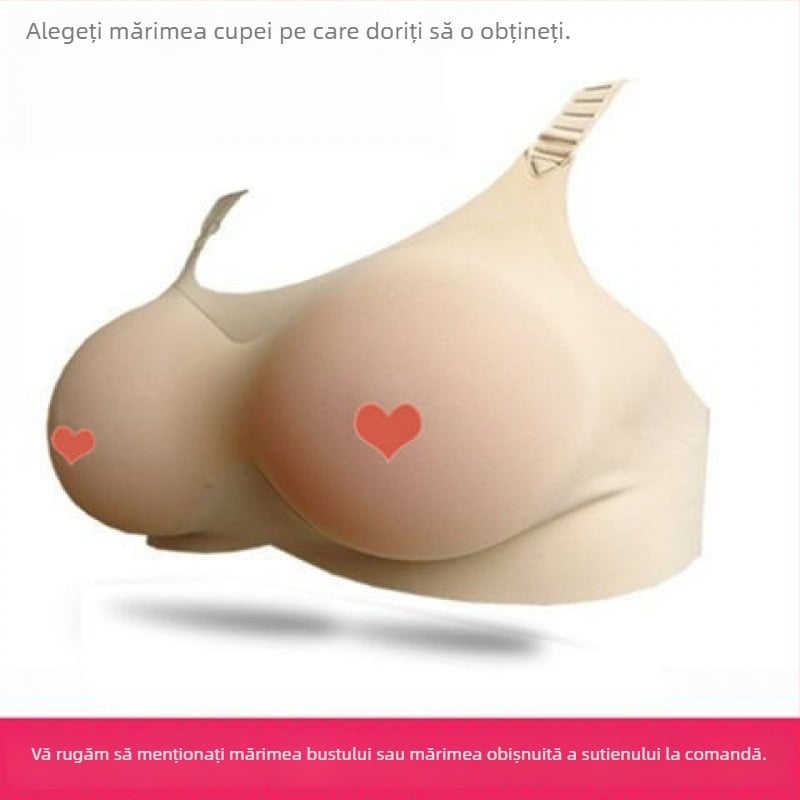 Sutien-protez pentru sân cu două în unu, inserții din silicon realiste pentru cross-dressing