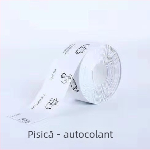 Bandă PVC autoadezivă etanșantă pentru margini – bucătărie și baie, stil modern minimalist, pentru goluri din jurul plitei pe gaz, chiuvetei și toaletei