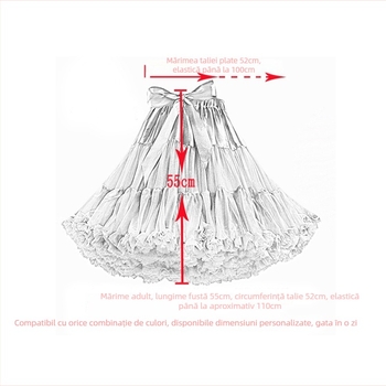 Mengtu fustă tutu adultă cu plasă hexagonală, fără oase, căptușită, toamnă 2021